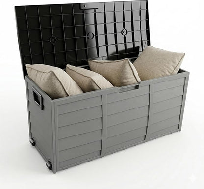 75 Gallon Outdoor Storage Box, 260L Waterproof Resin Deck Box by Unknown