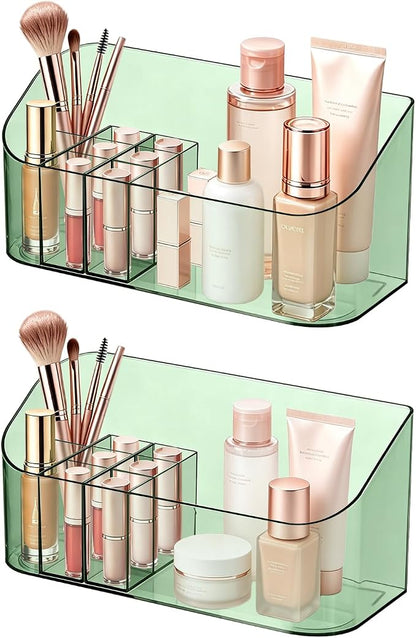 SUNFICON 2 Pack Makeup Trays Organizers Holders Cosmetic Display Cases Tabletop - Image 9