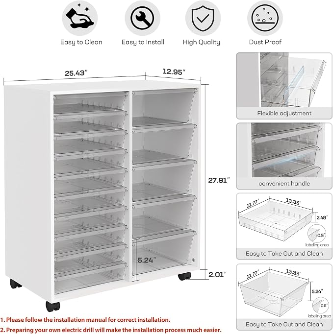 WOPITUES Mobile Storage Cabinet - Image 3
