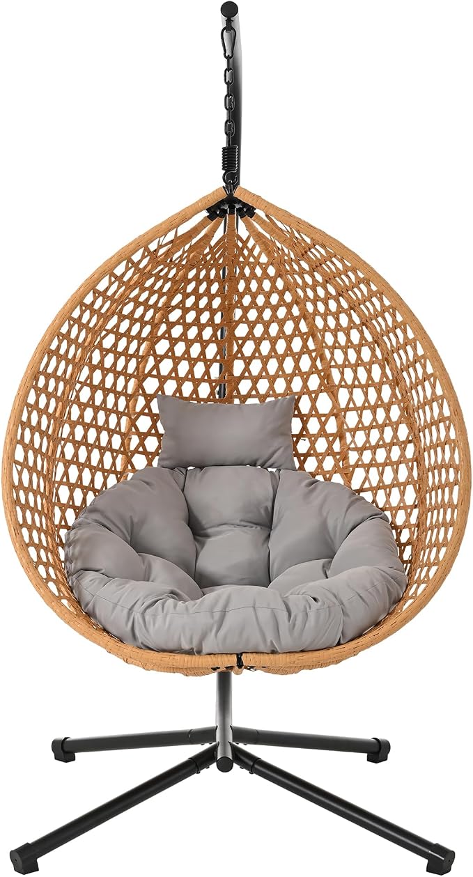 SOFTSEA Outdoor Wicker Egg Chair Hanging Basket Chair - Image 8