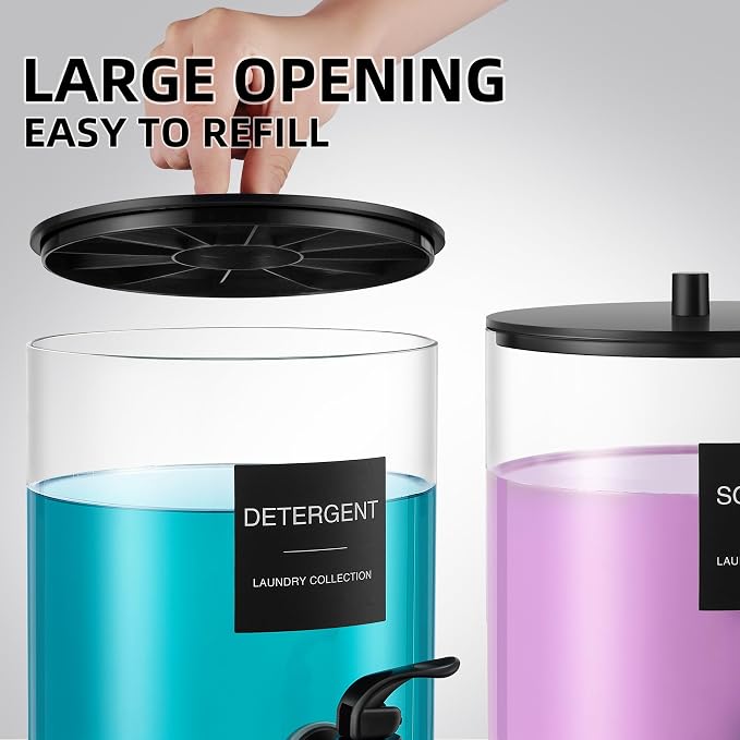 Glass Laundry Detergent Dispenser, 128 oz / 3.5L Fabric Softener Dispenser - Image 3