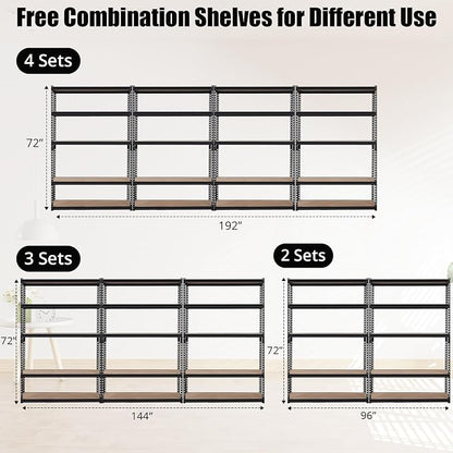 Takywep Heavy Duty Storage Shelves 48" x 24" x 72", 5 Tier Durable Metal - Image 7