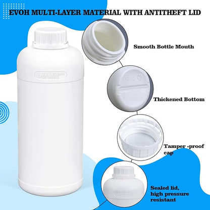 2 Pack 8 oz White Fluorinated Plastic Bottles - Image 7