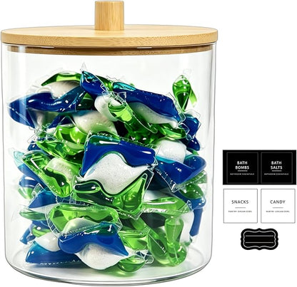 Amolliar 78oz/0.6Gal Laundry Pods Storage Container, Large Clear Laundry Room by Amolliar