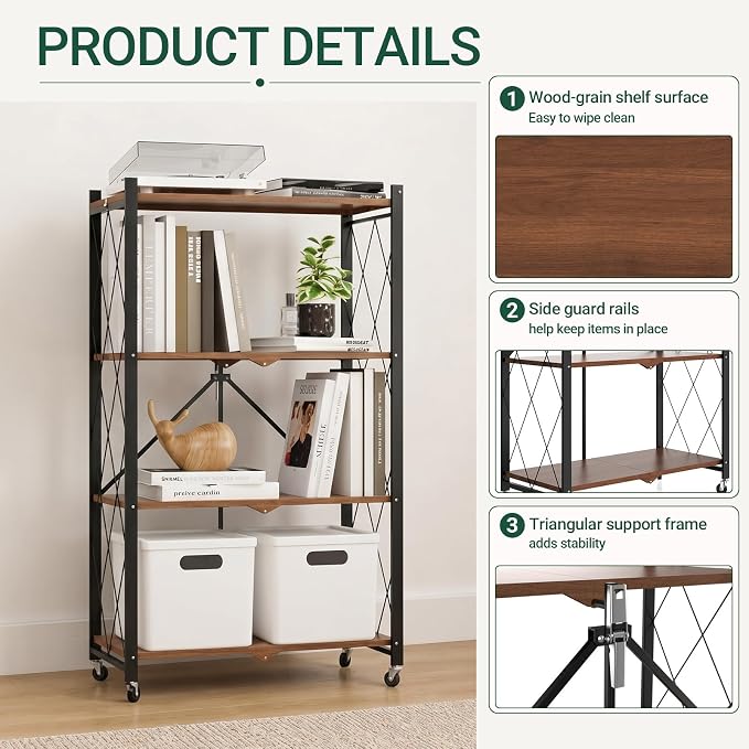 black leopard 4-Tier Foldable Shelf - Image 7