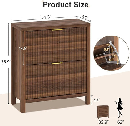 Fluted Shoe Cabinet Storage - Image 2