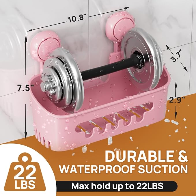 LEVERLOC Shower Caddy Suction Cup 2 Pack, Shower Organizer Removable Bathroom - Image 4