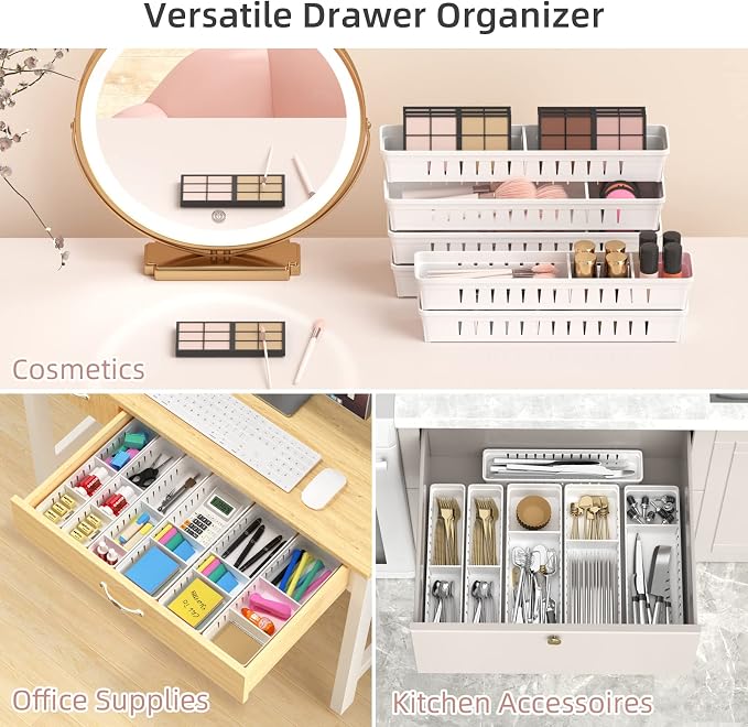 6 PCS Desk Drawer Organizer, Bathroom Drawer Organizer Trays - Image 8