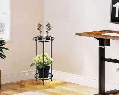 CASIMR Plant Stand Indoor Outdoor, Metal Rustproof Flower Shelf 2 Tier 23.9 inch - Image 6