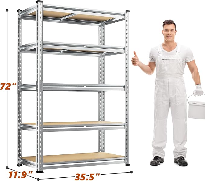 REIBII Garage Shelving, 5 Tier Storage Shelves Load 2020LBS, Adjustable Garage - Image 3