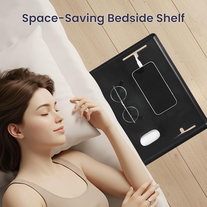WELTOKE Bedside Shelf for Dorm Bed, Clip on Floating Bedside Table, Bunk Bed - Image 3
