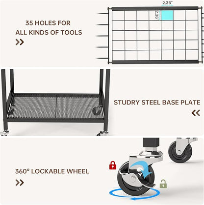 Hadulcet Garden Tool Organizer, Metal Garage Organization and Storage - Image 5