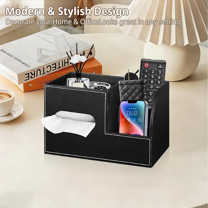 Leather Square Tissue Box Cover - Image 7
