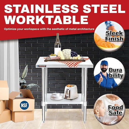DuraSteel 24x30 Stainless Steel Work Table - Image 4