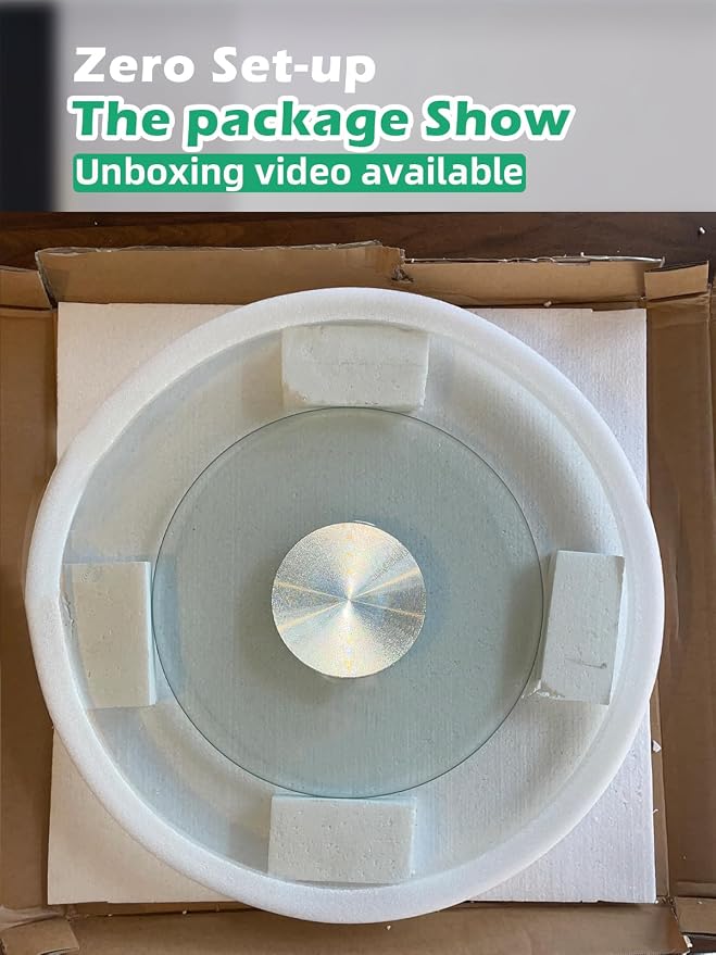 18.9 inch Glass Turntable Dining Table Large Lazy Susan Round Serving Plate - Image 8