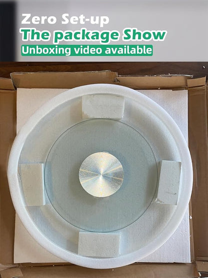 22.8" Lazy Susan for Table Top Tempered Glass Rotating Serving Tray for Dining - Image 8