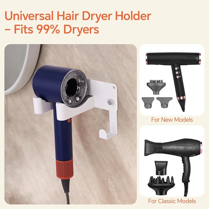 Dyson Hair Dryer Holder, Blow Dryer Holder Self Adhesive Hair Dryer Holder Wall - Image 3