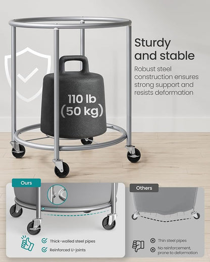 SONGMICS Laundry Basket, Rolling Steel Frame - Image 4