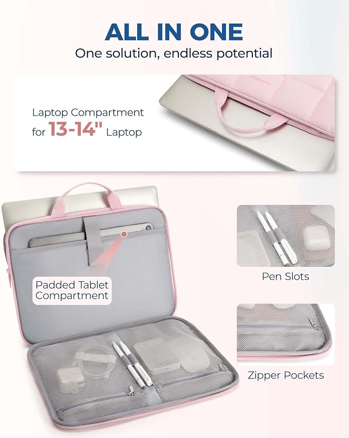 BAGSMART Laptop Case with Handle, Puffy Laptop Sleeve Bag - Image 3