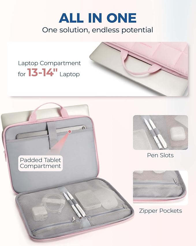 BAGSMART Laptop Case with Handle, Puffy Laptop Sleeve Bag - Image 3