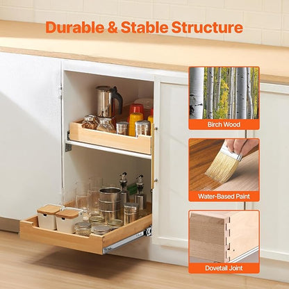 VEVOR Pull Out Cabinet Organizer, Soft Close Slide out Shelf, Heavy-Duty - Image 2