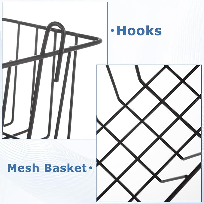8 Pcs Wire Basket, Grid Panel Hanging Storage Baskets - Image 5