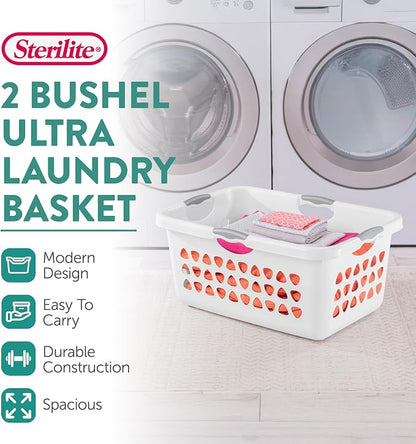 Sterilite 4 Pack Ultra Laundry Basket, Plastic Clothes Hamper, Large Rectangle - Image 3