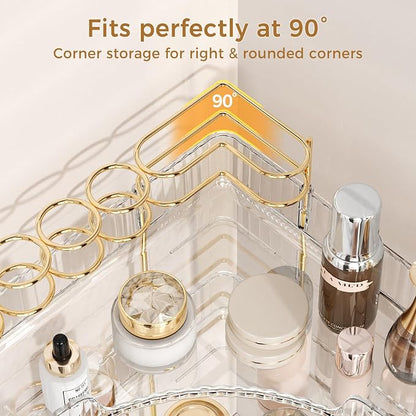 BEFSOP Corner Bathroom Counter Organizer, Upgraded 2-Tier Makeup Organizer - Image 7