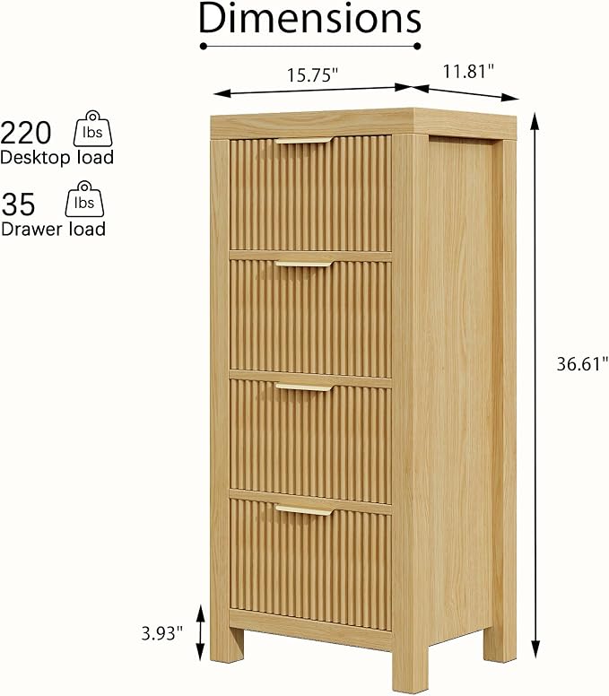 Modern 4-Drawer Solid Wood Dresser - Image 2