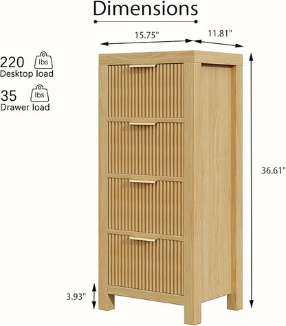 Modern 4-Drawer Solid Wood Dresser - Image 2
