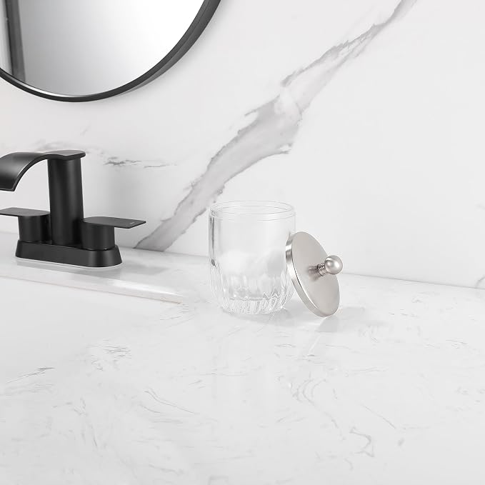 Glass Jar with Metal Lid for Bathroom Organization, Q Tips, and Small - Image 9