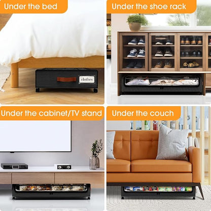 Under Bed Storage with Wheels 1Pack Storage Containers with Clear Window&Label - Image 7