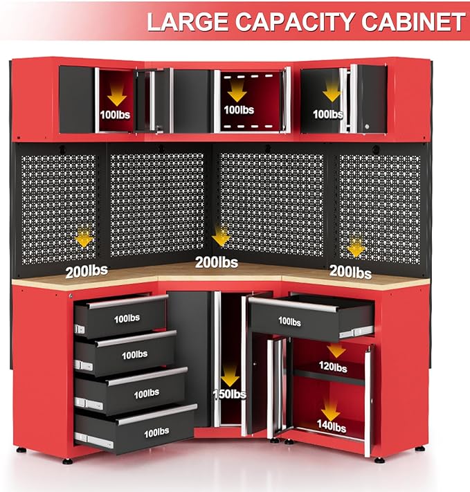 LARBANKE Garage Storage Cabinet System—8 Pcs Garage Cabinets and Storage System - Image 8