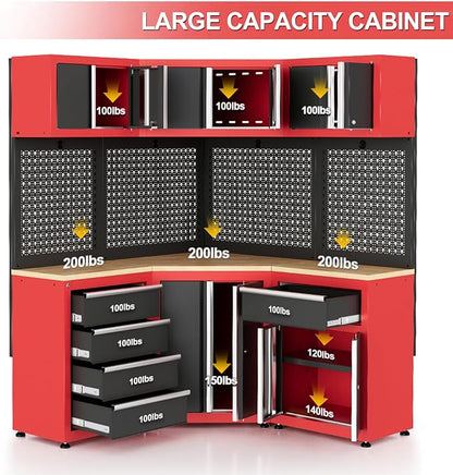 LARBANKE Garage Storage Cabinet System—8 Pcs Garage Cabinets and Storage System - Image 8