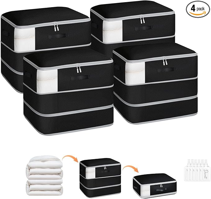 Homsorout 4 Pack Compression Storage Bags - 110L Large Capacity Comforter by Homsorout