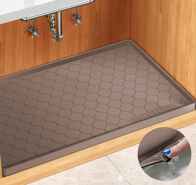 Silicone Under Sink Mat 22" x 19", kitchen Essentials and Gadgets, Shelf liner by Winisok