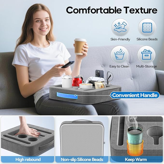 Couch Cup Holder Tray, Couch Caddy - Image 5