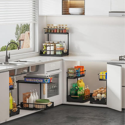 2 Pack 2 Tier Under Sink Organizer and Storage - Image 6