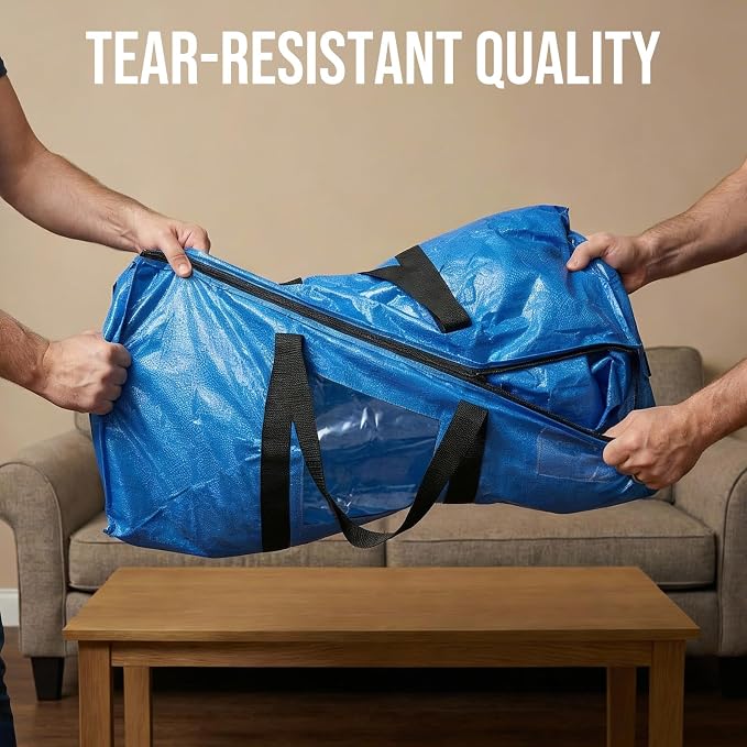 TAILI Extra Large Moving Bags, 4 Pack Blue Heavy Duty Totes - Image 7