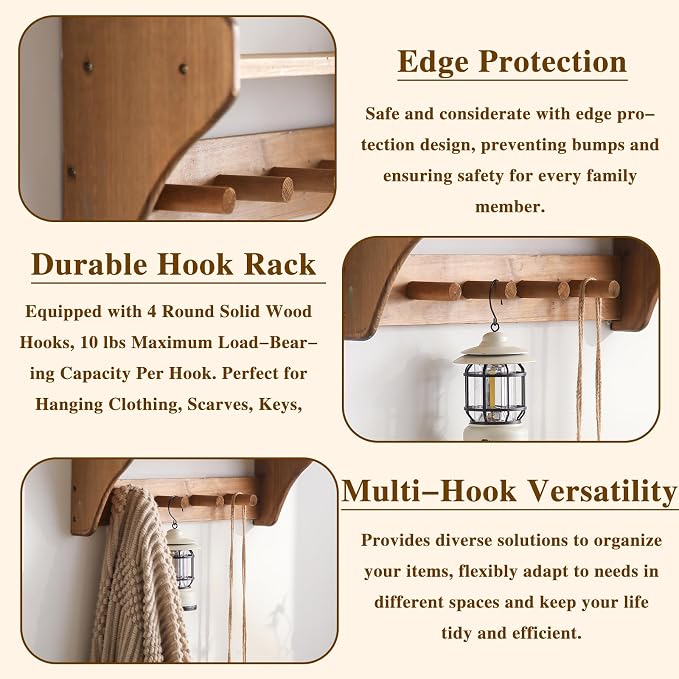 100% Solid Wood Wall Hooks - Image 5