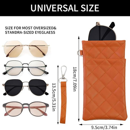 Double Eyeglass Case Soft Dual Glasses Case - Image 2
