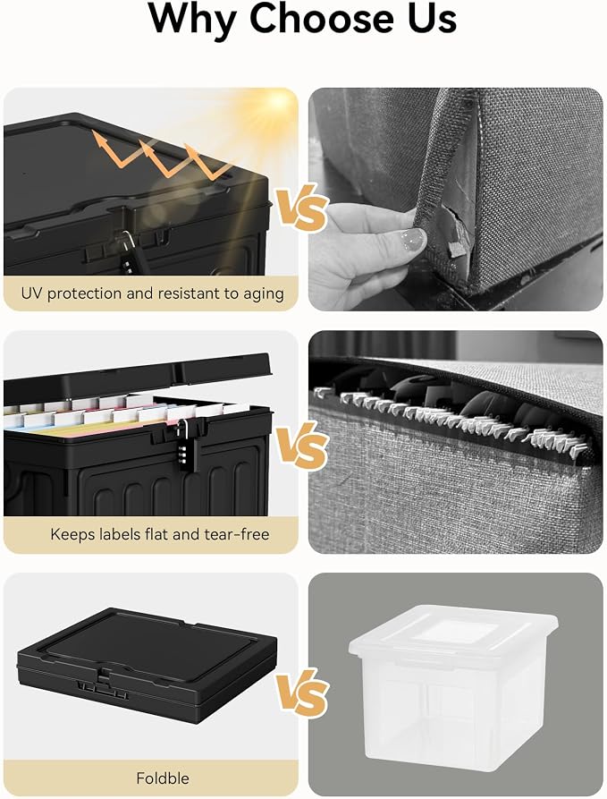 Oterri Plastic File Box with Lid - Image 4