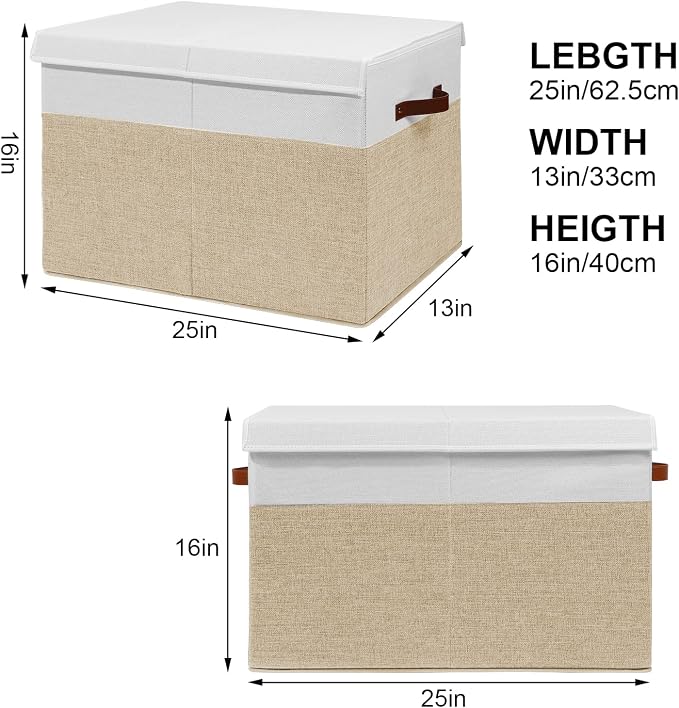 Large Toy Storage Box with Lid, Toy Chest Bin Boxes Basket with Dividers | - Image 3