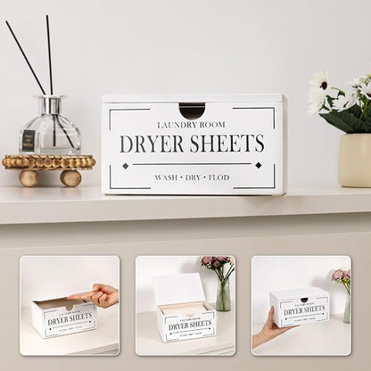 HouseJoy Dryer Sheet Holder-White Dryer Sheet Container - Image 4