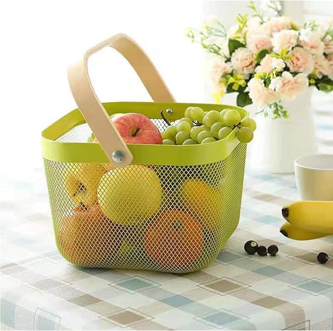 AJIODA Metal Mesh Steel Basket, Storage Organizer Basket Multi-functional - Image 3