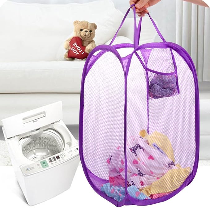 RZJZGZ Foldable Pop-Up Mesh Laundry Hamper - Image 5