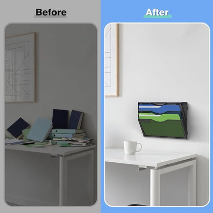 Kuntine.B Wall File Organizer Office Hanging Magazine Holder Wall File Organizer - Image 5