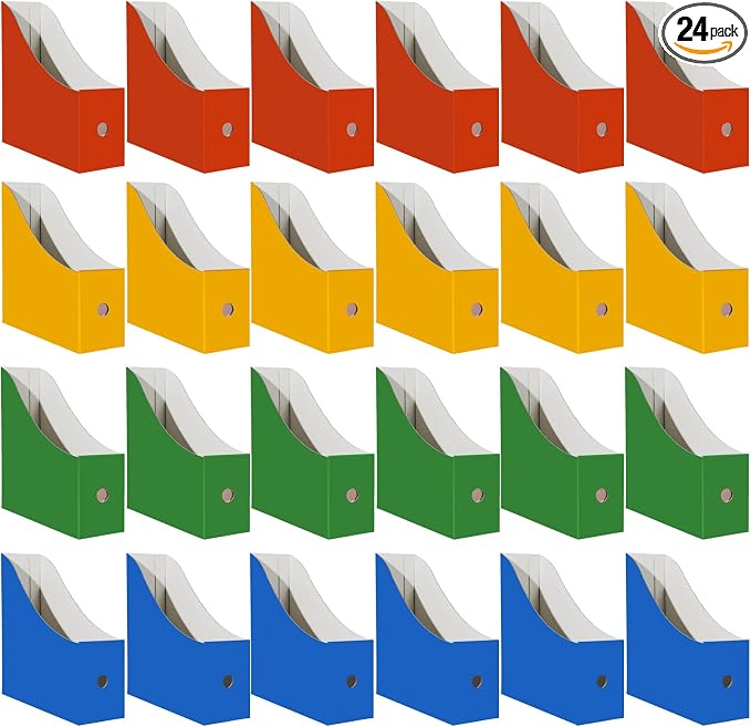 Limitliho 24 Pack Multi-Color Cardboard Magazine Holder by Limitliho