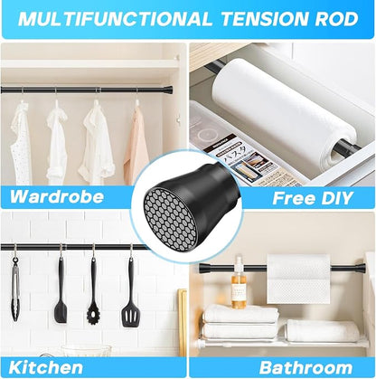 Small Tension Rod Black Spring Curtain Rod No Drilling Spring Tension Rods - Image 6