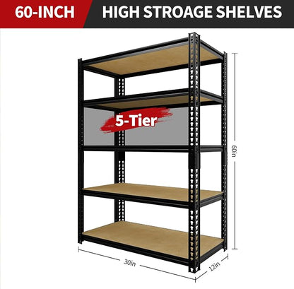 Heavy Duty Garage Storage Shelves 2 Pack, 2000 Lbs Capacity, 5-Tier Adjustable - Image 9